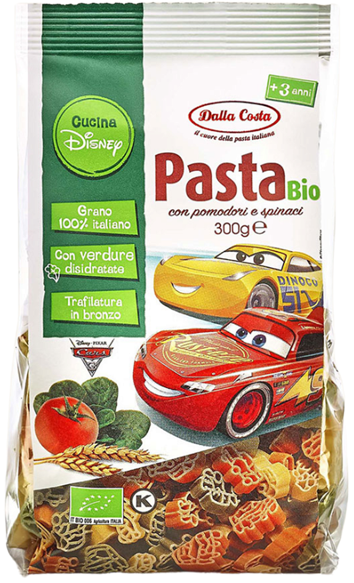 Макаронные изделия Disney Фигурные со шпинатом и томатом "Тачки  Био" (0,3 кг) 
